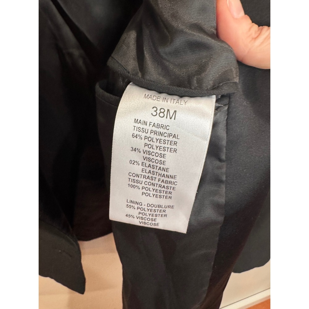 YSL Yves Saint Laurent Beaute Uniform Italy Black Tuxedo Blazer Sz 38 One Button - Picture 6 of 6